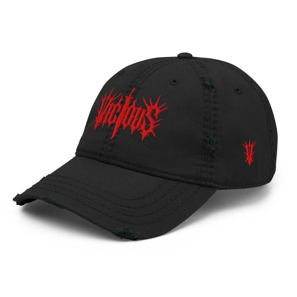 DISTRESSED DAD HAT (RED)